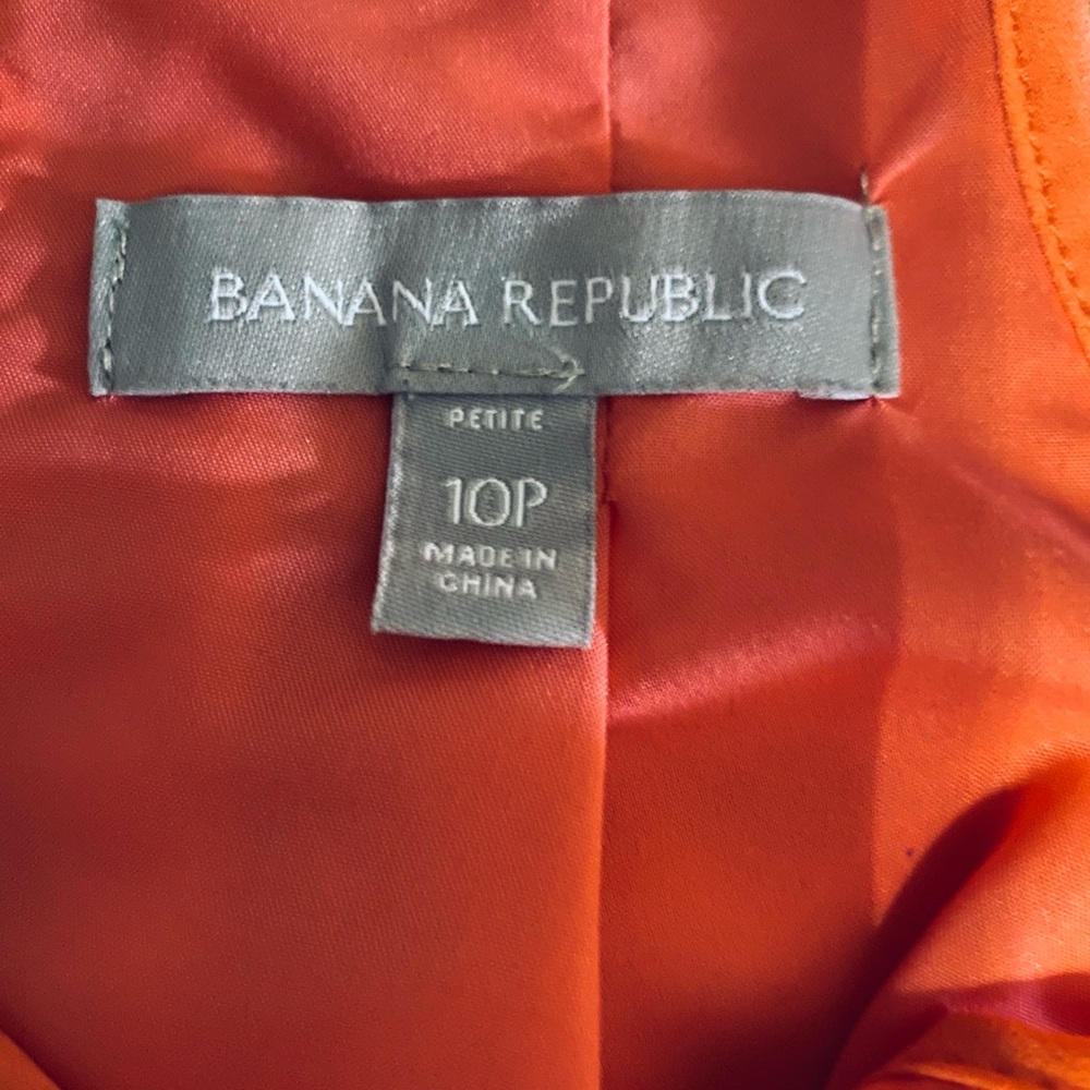 Sz 10P Banana Republic 🍊 Tangerine Orange Halter Flowy Mini Dress - Picture 2 of 7